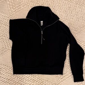 Spanx Black Half-Zip Pullover